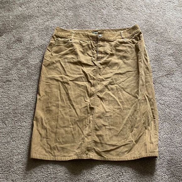 Eddie Bauer Khaki Corduroy Skirt SIZE 18 - Picture 1 of 3